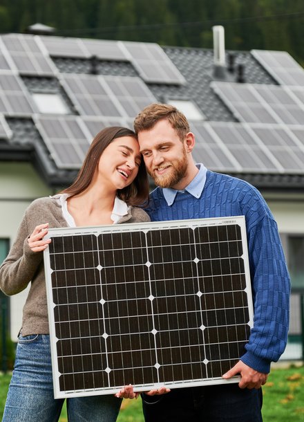 LYD Solar Battery technician installing rooftop panels
